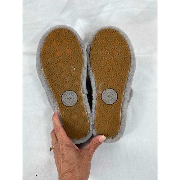UGG Oh Yeah Grey Sheepskin Platform Slides 9 - Picture 3 of 4